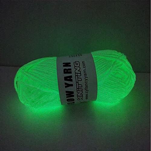 Brilho no fio escuro 4 rolos brilho de brilho diy brilho no fio escuro Frea luminosa fluorescente Fios brilhantes para tricô