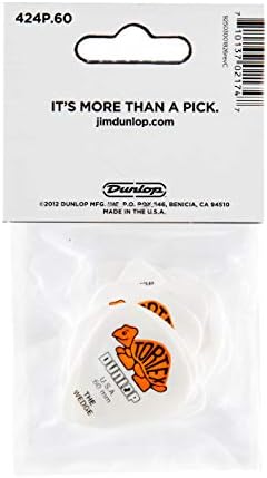 Jim Dunlop Wedge, White/Orange, .60mm, 12/PACK do jogador