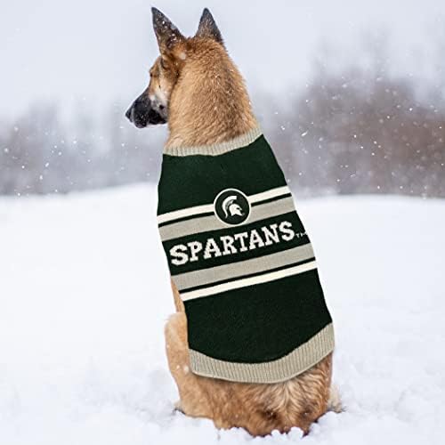 NCAA Michigan State Spartans Dog Sweater, tamanho pequeno. Sweater quente e aconchegante com o logotipo da equipe da NCAA, melhor suéter