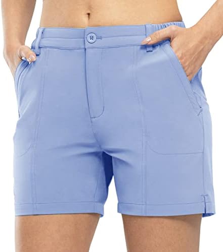 Tbmpoy feminino 5 '' shorts de caminhada de golfe rápido com 5 bolsos estirados atléticos casuais viagens de verão resistentes