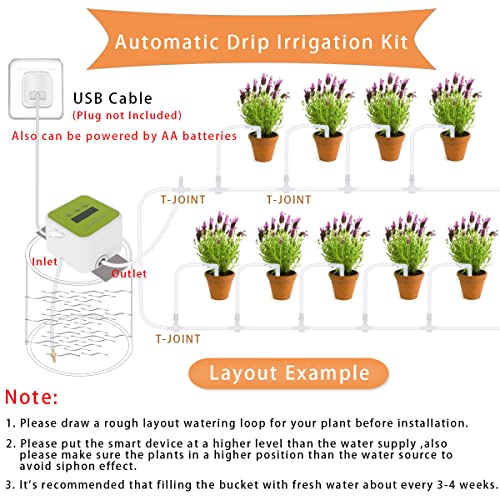 Sistema de rega interna de Ucinnovato para plantas, dispositivo de rega planta de kit de irrigação automática de gotejamento para férias