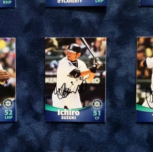 2007 Seattle Mariners Team autografou a colagem de cartões emoldurados 23x36 com 26 assinaturas, incluindo Ichiro
