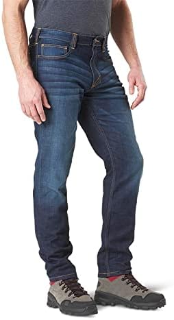 5.11 Jeans táticos do Defensor-Flex Slim, bolsos de remendo, cintura ajustada, estilo 74465