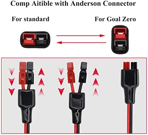 Hcfeng 14awg dc 5521male/plugue de energia feminina para um conector solar de cabo 45A e um cabo para o cabo DC5.5x2.1mm compatível