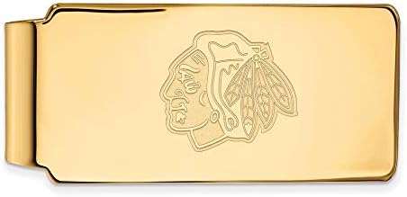 Logoart 10k de ouro amarelo NHL Chicago Blackhawks Money Clip