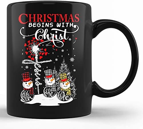 Santa Gift Coffee Canecas 11 Oz Presentes para o Natal Começa com Christ Caneca, Papai Noel Christmas Funny Natal Caneca, Copa de