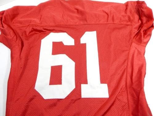 1995 San Francisco 49ers Jesse Sapolu 61 Jogo emitido Red Jersey 52 11 - Jogo da NFL não assinado Jerseys usados