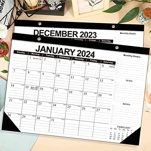 2023-2024 Calendário de parede - calendário de 18 meses de julho de 2023 a dezembro de 2024, 12 x 17, grandes blocos,