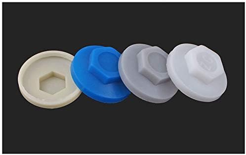 Parafuso 100pcs azul/branco/cinza Plástico tek tec taps tampas de parafuso ajuste para 5,2 mm de parafuso de perfuração hexápica