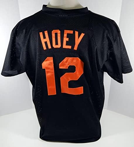 2007 Baltimore Orioles Jim Hoey 12 Game usou Black Jersey Ex St GCL 2XL 581 - Jogo usou camisas MLB
