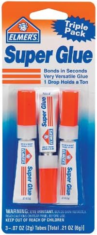 Elmer's E616 Super Glue Triple Pack, 3-pacote, multicolor, 2 fl oz