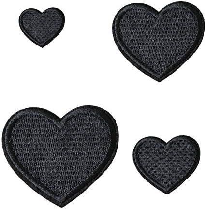 4pcs fofo corações adoráveis ​​emblemas Ferro em remendos costura bordada em remendos para jeans DIY, jaqueta, bolsa infantil,