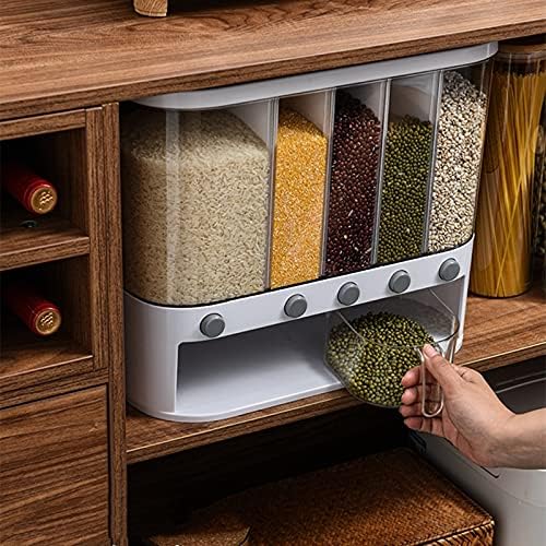 Dispensador de alimentos grandes, dispensador de arroz de plástico ABS saudável, caixa de armazenamento de multigrãos à prova