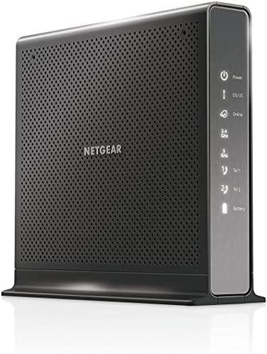 NetGear Nighthawk Modem WiFi Combo Router com Voz C7100V -Suporta o Xfinity Cable & Voice Plans até 600 Mbps, 2 linhas telefônicas,