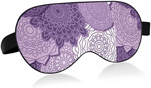Purple Mandala Boho Máscara de olhos adormecidos respiráveis, fria sentindo a capa do sono para descanso de verão, com