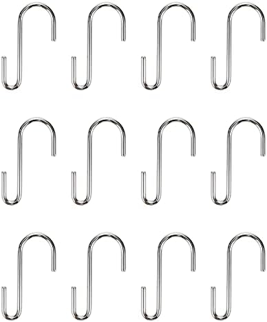 Sscon 12pcs Universal S Hook 2 polegadas Comprimento de aço carbono Metal S de gancho S para pendurar