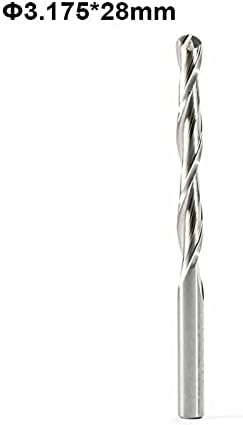 Cortador de moagem de hardware 5 pedaços de 3,175 mm 2 Flauta Cuttador de moagem CNC de bola de flauta, para madeira