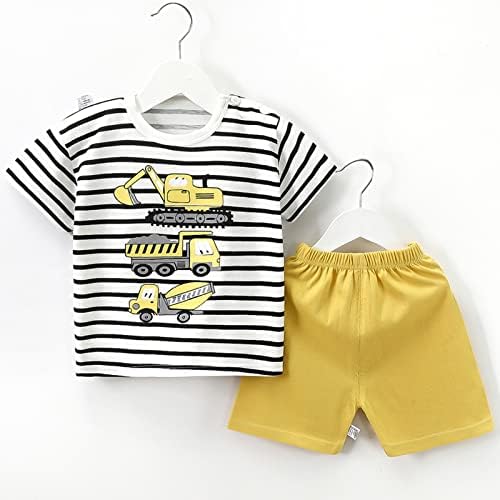 Supfans bebe Toddler Boys 4 peças camisetas e shorts Tops de dinossauros e roupas de verão