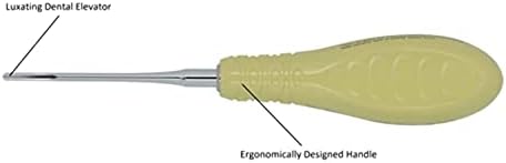 Ovador de luxação curvo de Osung Dental Ultra -Sharp R com alça amarela - 3,0 mm anterior, [3ell301]