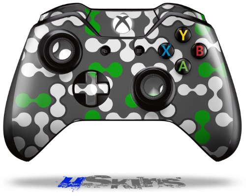 Wapptorskinz Decalpe Style Vinyl Skin Wrap Compatível com o controlador sem fio original do Xbox One Locknodes 04 Green