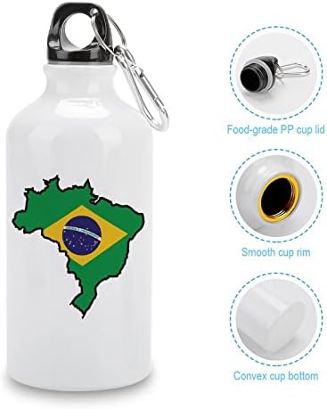 Mapa do mapa Brasil Sports Sports Water Bottle Poft Comsolle Aluminium Hot Cup Cup Drink Tumbler para andar de bicicleta