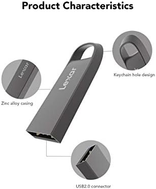 LEXAR 64GB USB 2.0 Flash Drive, Mini USB Stick, UDP Phumb Drive, Memory Stick com design de liga de zinco, unidade de salto, unidade