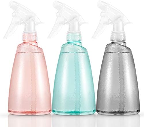 3pcs garrafas de spray de plástico para soluções de limpeza - 17 oz de garrafa de spray de spray de água para cabelos para plantas