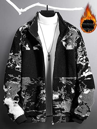 Jaquetas de jaqueta masculina para homens Men 1pc Gráfico Zipper Teddy Winter Coast