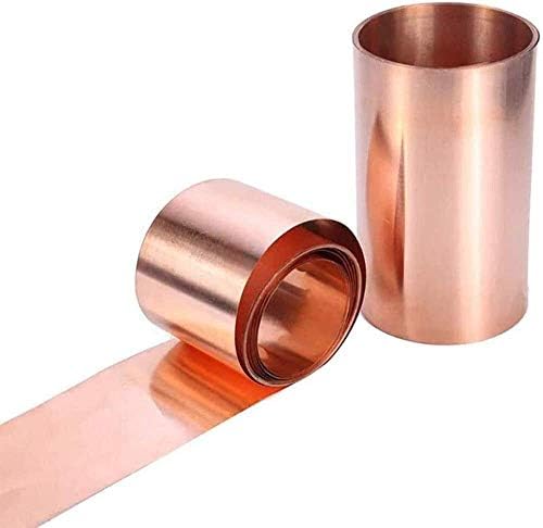 Yuesfz 99,9% de cobre puro Placa de folha de metal de alumínio T2 Alta pureza Rolo de papel alumínio, 300x500mm, espessura