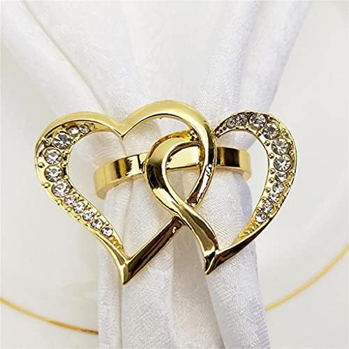 CuJux 6 PCs em forma de casamento em forma de coração fivela de fivela de metal anel de guardana