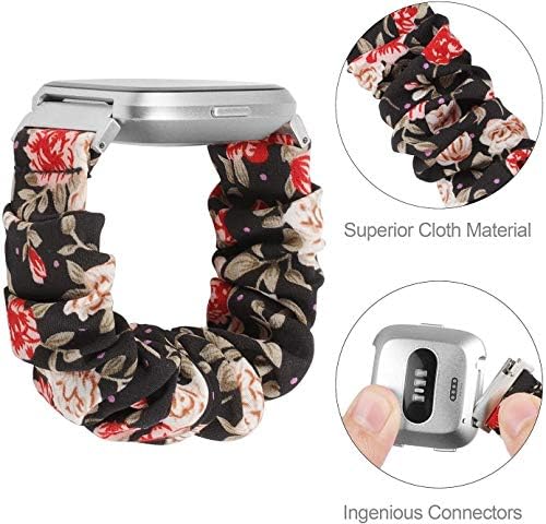 Compatível para Garmin Forerunner 255 Band, Lamshaw Fabric Elastic Scrunchie Elastic Women Straps de reposição fofa compatível