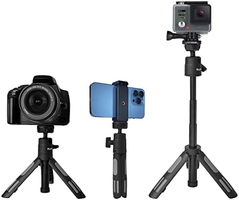 Telefone Tripod Stand, Ruittos Vlogging Tripé, Tripé de Selfie Stick, Go Pro Extendable Tripé para iPhone, webcam,