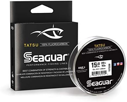 Seaguar Tatsu, forte e flexível, Premium, Linha de pesca de desempenho de fluorocarbono, praticamente invisível