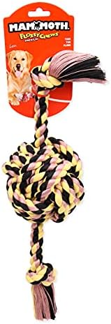 Mammoth Pet Products Pet Flossy Chews Color Monkey Fist Ball com extremidades de corda, Pequenas, 13 polegadas, multicolorida