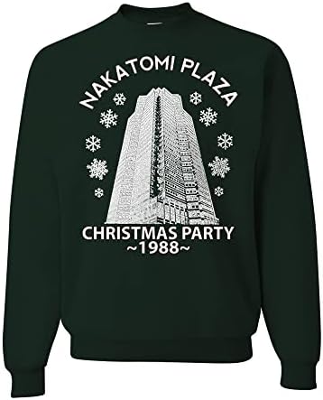 Aparel personalizado selvagem Sweater Feio de Natal Nakatomi Plaza Festa de Natal de 1988 Classic Mens Crew Neck