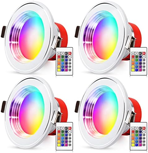 Iluminação de embutido inteligente, 16 cor de cor de cor de cor pode iluminar Ultra-Finer 4 polegadas, iluminação embutida de LED