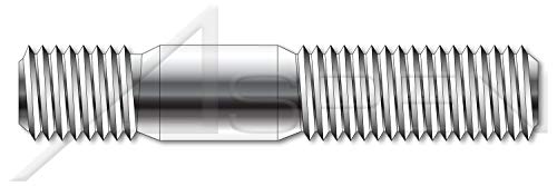 M16-2.0 x 50mm, DIN 939, métrica, pregos, extremidade dupla, extremidade de parafuso 1,25 x diâmetro, a2 aço inoxidável A2