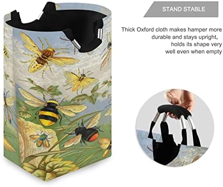 Armazenamento de cesto de cesto de cartoon Spring Bee e Flower Laundry Horselle