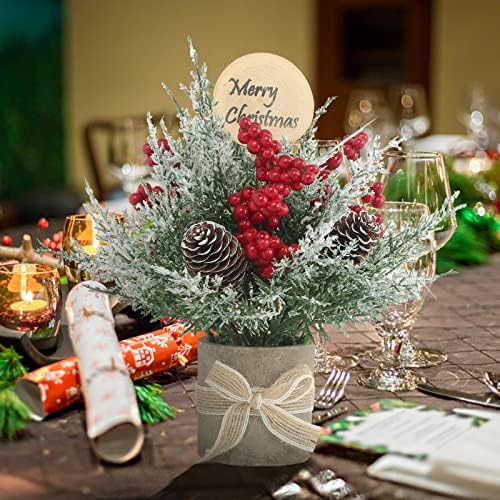 Jialeixi 2pcs Pequena árvore de Natal, mini árvore de natal de mesa, pequenos artificiais de 9 para decoração de Natal, adequados para