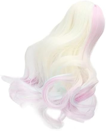 1/3 de peruca BJD Doll, boneca DIY de três peças de luta líquida de cabelos líquidos WIG WHITE Purple High Temperation Silk Simulation