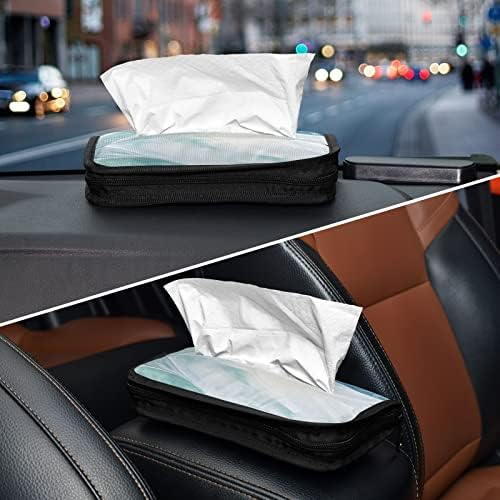 Titular do tecido de carro Turquoise-Watercolor-Marble Dispenser Dispenser Backseat Tissue Caso