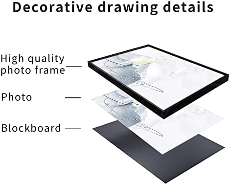 Arte da parede emoldurada de tela de tamanho grande 24 x 32 3 peças de impressão moderna de pôsteres simples abstratos,