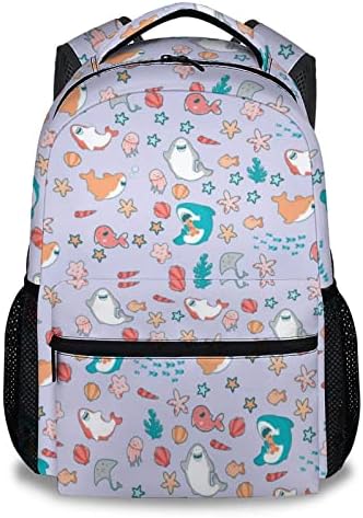 Mochila da escola de tubarões Silmonkeyuls para meninas, 15 polegadas adolescentes leves para crianças alunos bookbags saco de viagem