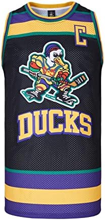 D-5 Men Mighty Ducks Jersey 33 Goldberg 66 Bombaim 96 Conway 99 Banks Jersey, camisa de basquete para homens S-xxxl