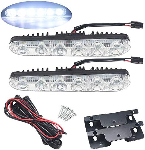 Luzes de corrida diurna à prova d'água de BOODLIED DRL KIT DRL HIGHT/BAIXA POWER 6 LEDS Spot Spot Fog Fit Fit para carro