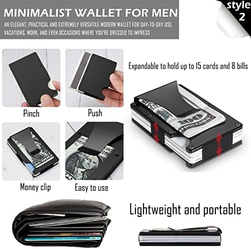 Pacote I-Sper 2 Pacote Minimalista da carteira para homens, titular de cartão de crédito RFID Bloqueio Tec, 1 Pacote Pop-Up