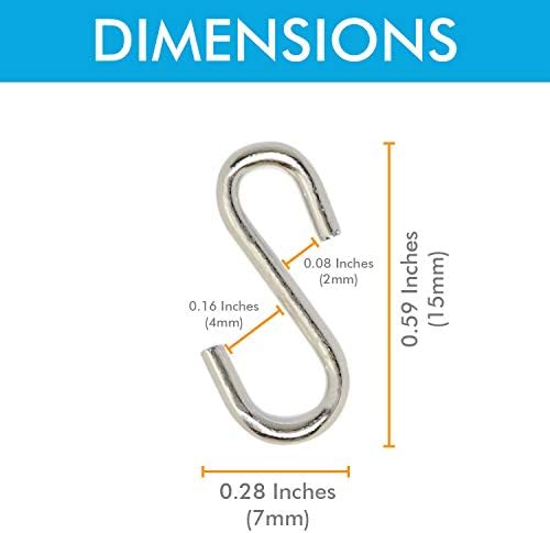 Mini S Goks Connectores S capangas de fios em forma de 200pcs ganchos pendurados para artesanato DIY, jóias penduradas,