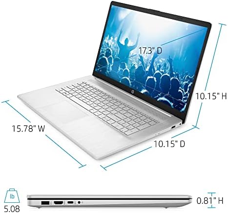 HP 17.3 Laptop - 11ª geração Intel Core i5 1135G7 - FHD IPS - 8 GB RAM 256 GB SSD 1TB HDD - Wi -Fi - Bluetooth - Tipo -C - Impressão