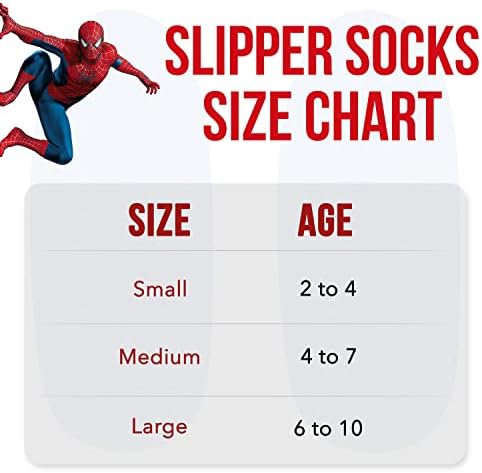 Marvel Spiderman Slippers, 2 meias de pacote de pacote, meias de chinelos da casa de Babba para meninos, Spiderman Toddler