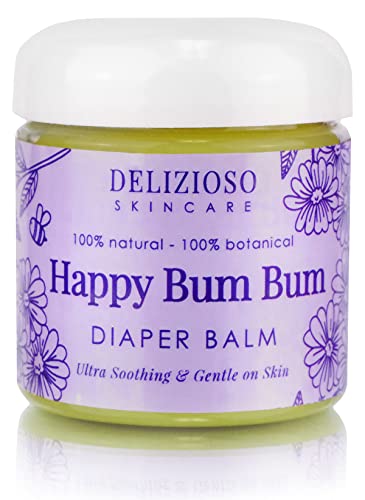 Busa de fralda de bumbum feliz bálsamo de bebê - natural - calêndula, camomila, hidratante infundido com ervas de lavanda para